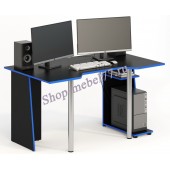 Геймерский стол СКП-6 чёрный с синим