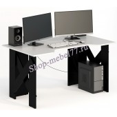 Геймерский стол СКП-2 чёрный / белый