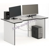 Геймерский стол СКП-7 белый с чёрным