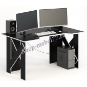 Геймерский стол СКП-2 чёрный с белым
