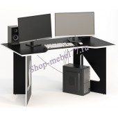 Геймерский стол СКП-9 чёрный с белым